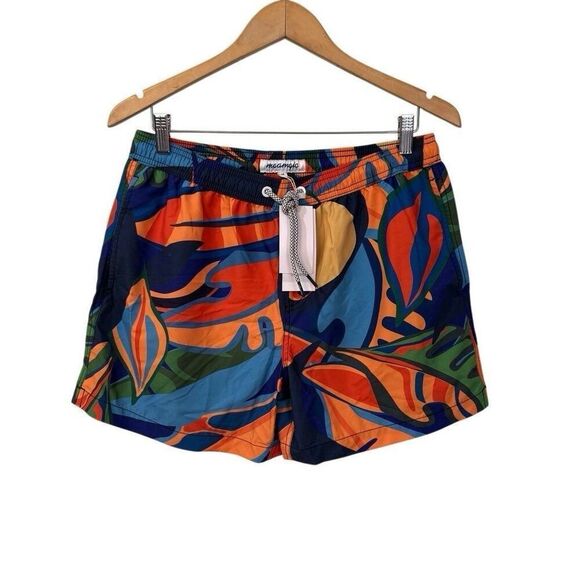 maamgic Mens Swim Trunks 5" Quick Dry Beach Shorts Mesh Lining Quick Dry Large - Picture 1 of 8